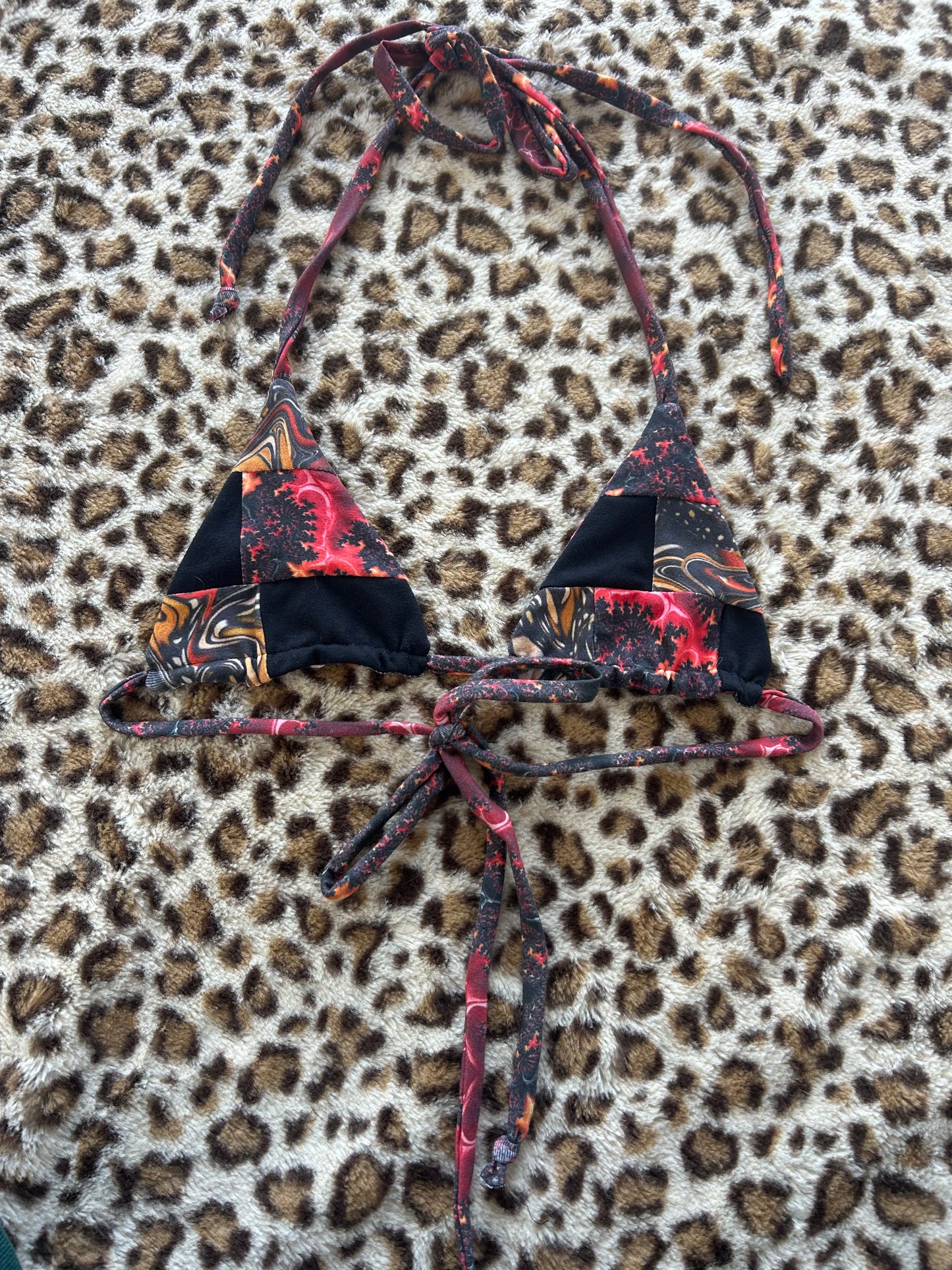 Patchwork Bikini Top (Cotton/Jersey/Spandex)