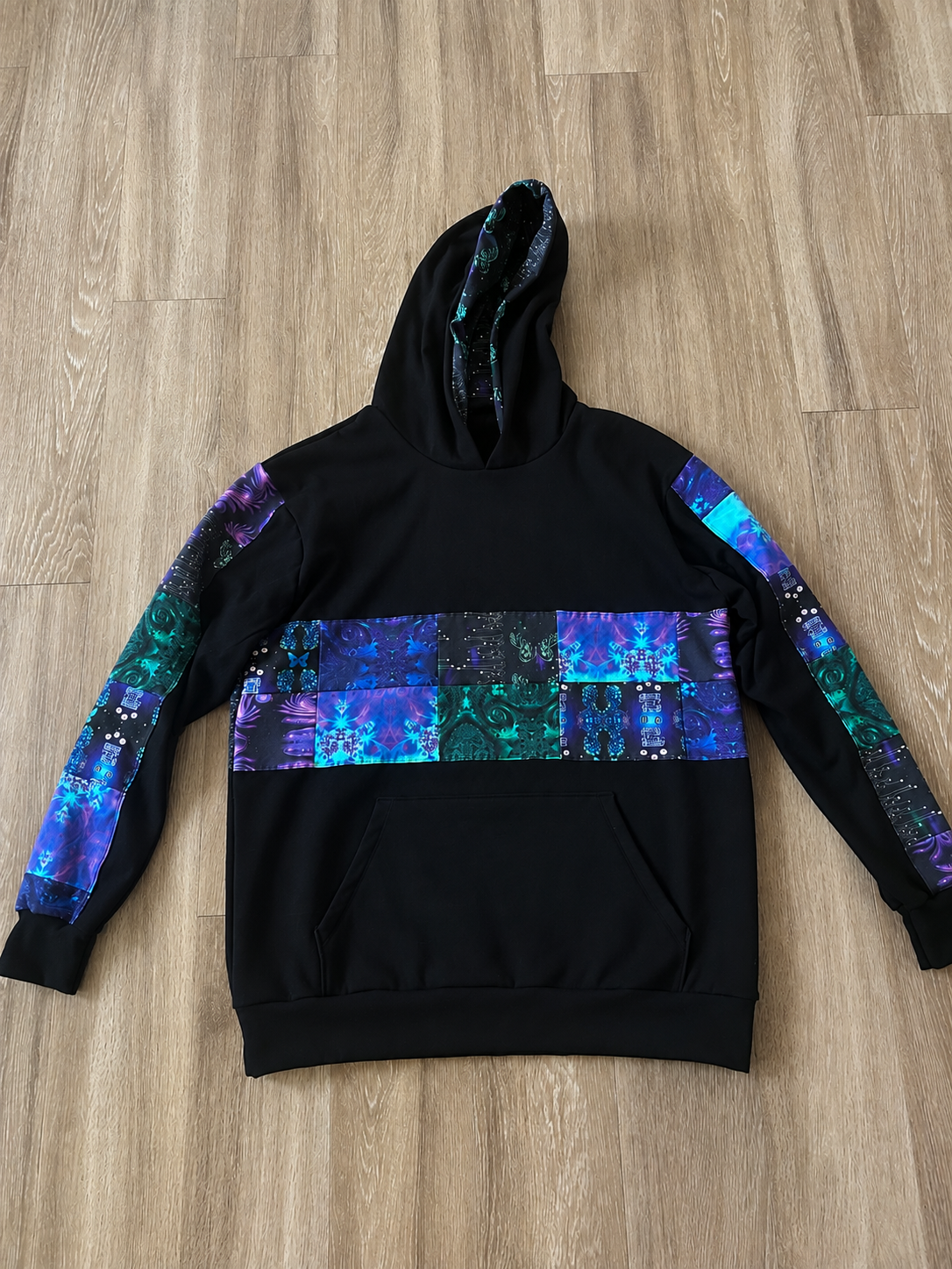 Patchwork Bamboo Fleece Hoodie