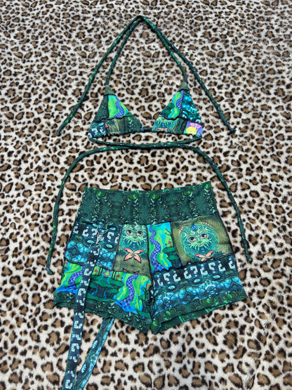 Patchwork Bikini Top (Cotton/Jersey/Spandex)
