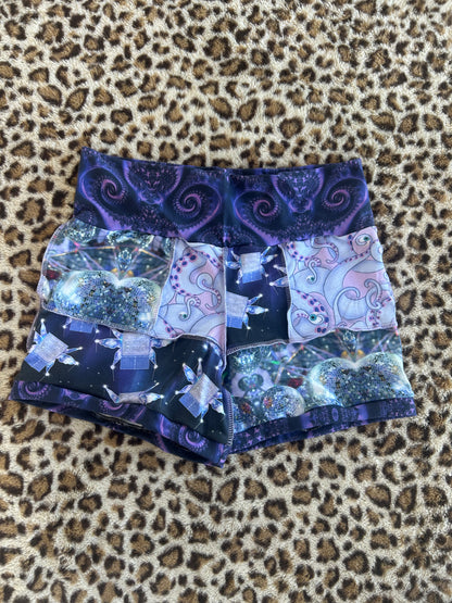 Patchwork Yoga Shorts (M)