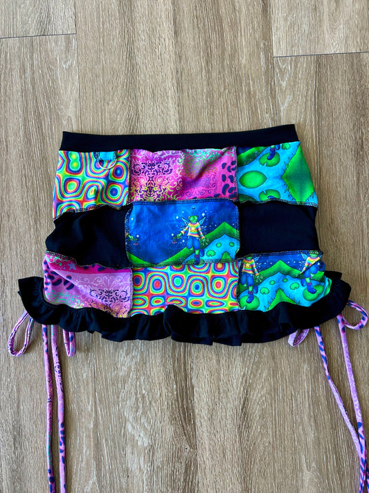 Patchwork Cinched Skort (L)