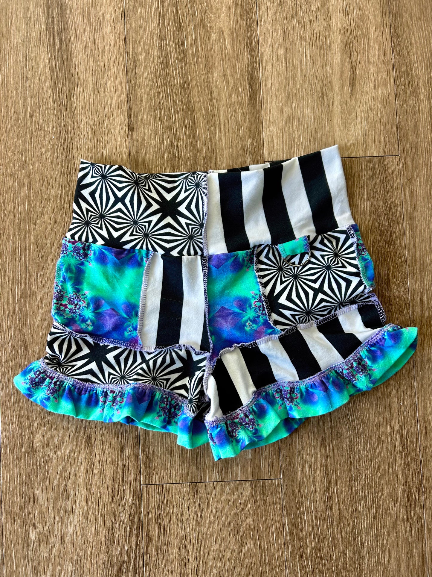Patchwork Ruffle Shorts (S)