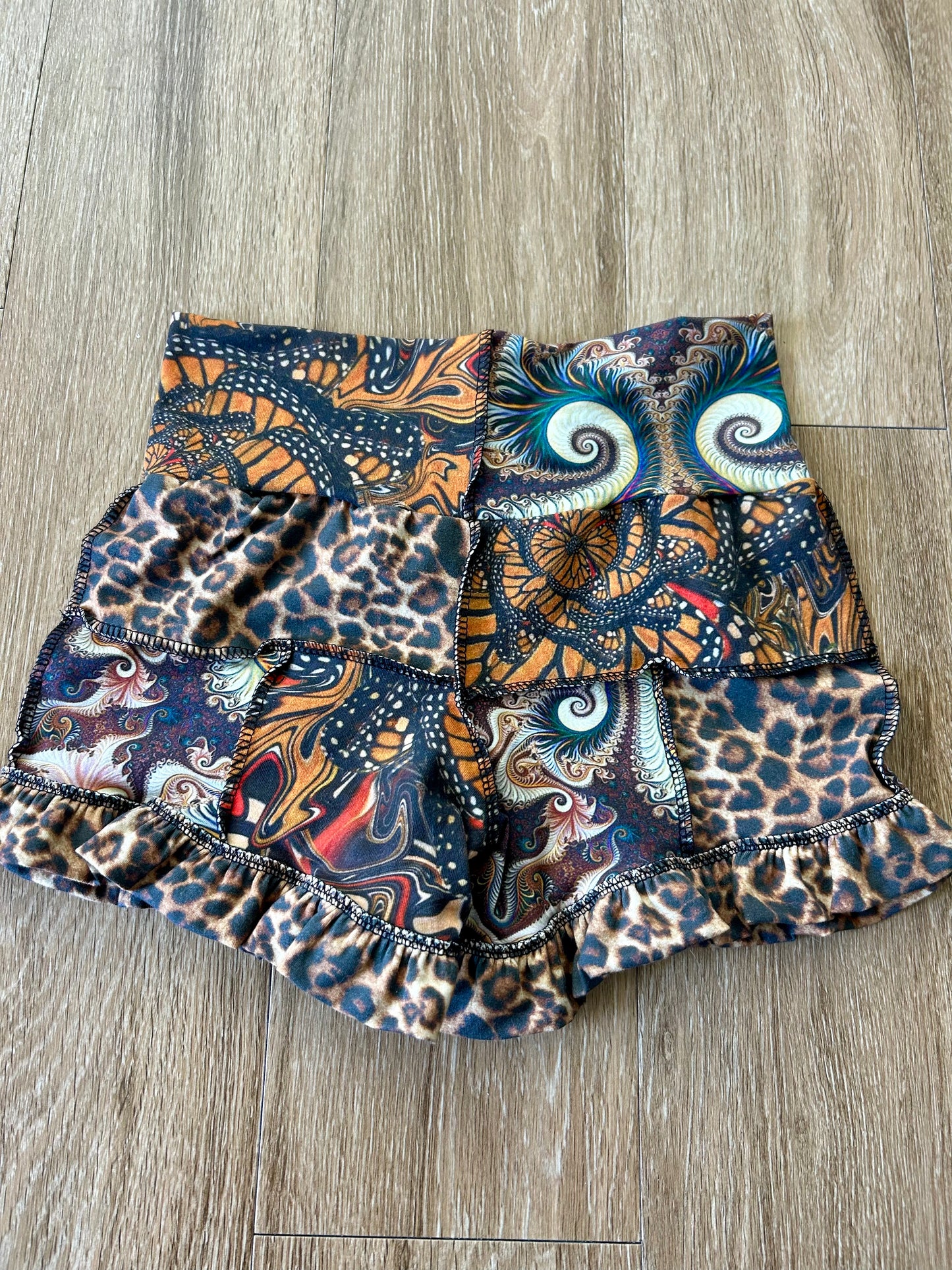 Patchwork Ruffle Shorts (S)