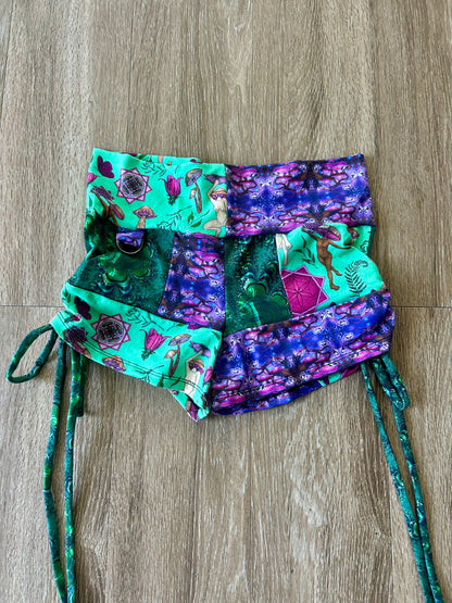 Patchwork Cinched Shorts (M)