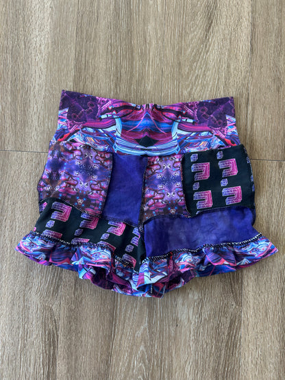 Patchwork Ruffle Shorts (XS/S)