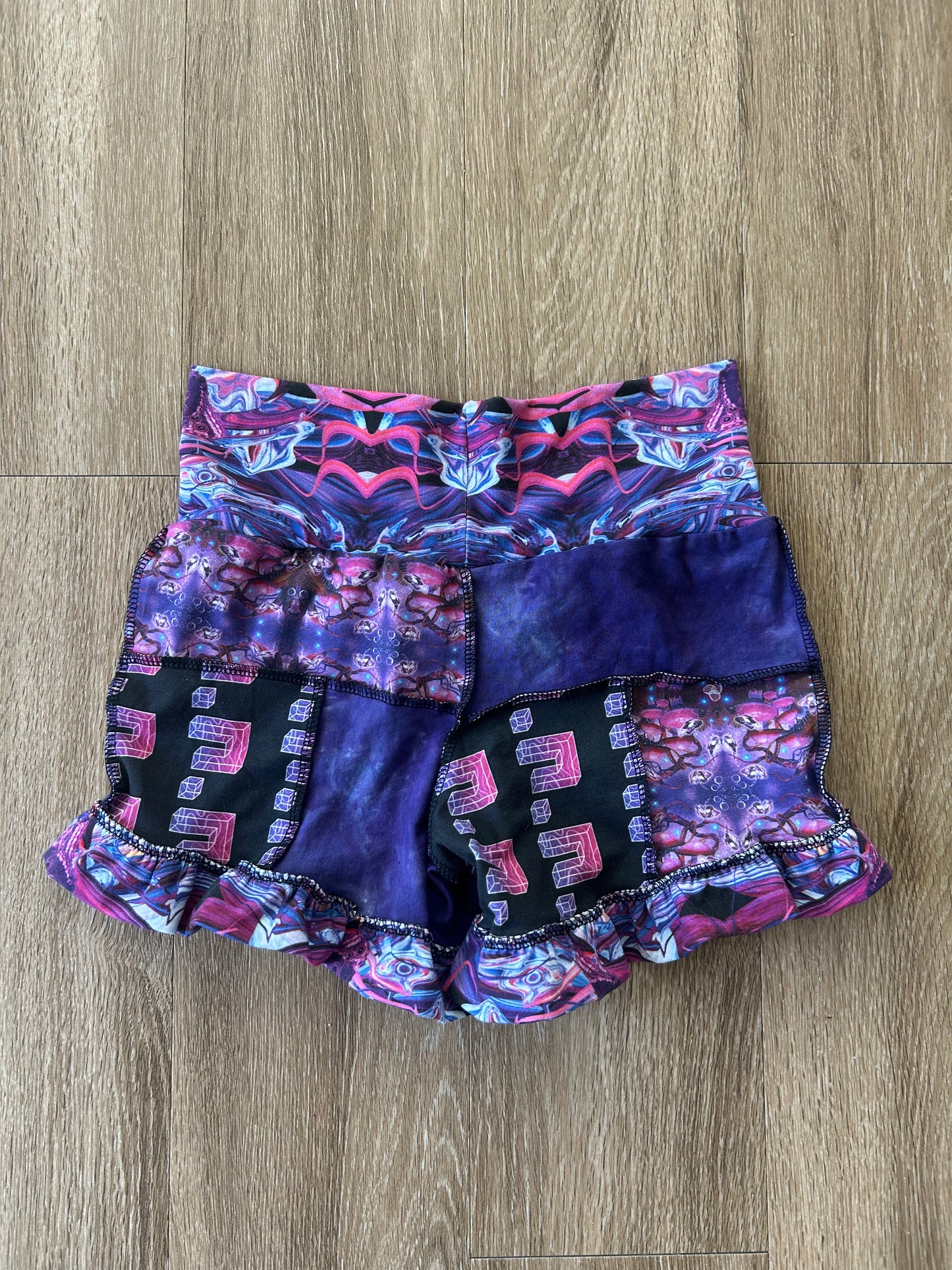 Patchwork Ruffle Shorts (XS/S)