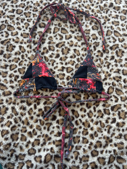 Patchwork Bikini Top (Cotton/Jersey/Spandex)