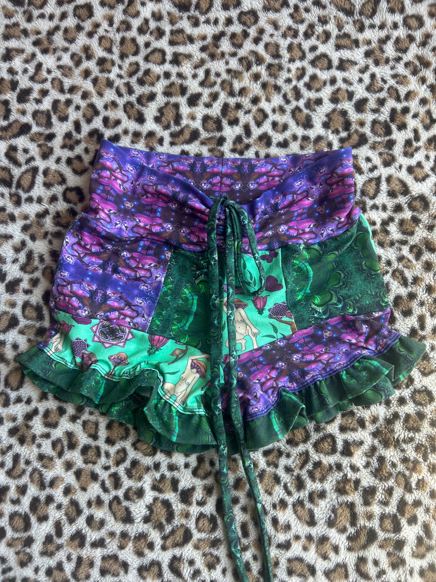 Patchwork Ruffle Shorties (XS-S)