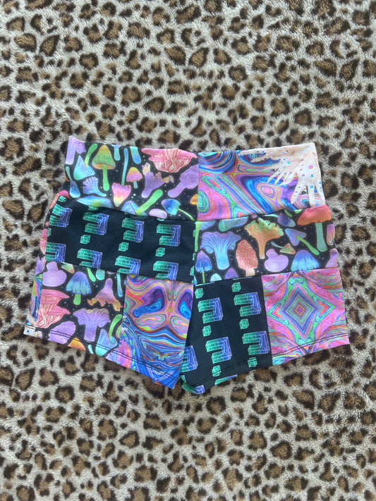 Patchwork Yoga Shorts