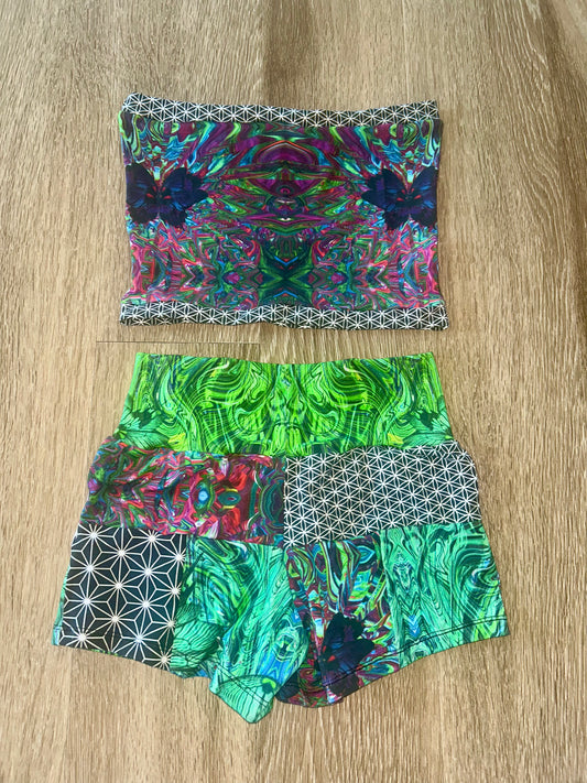 Tube/Patchwork Shorts Set (XS-S)