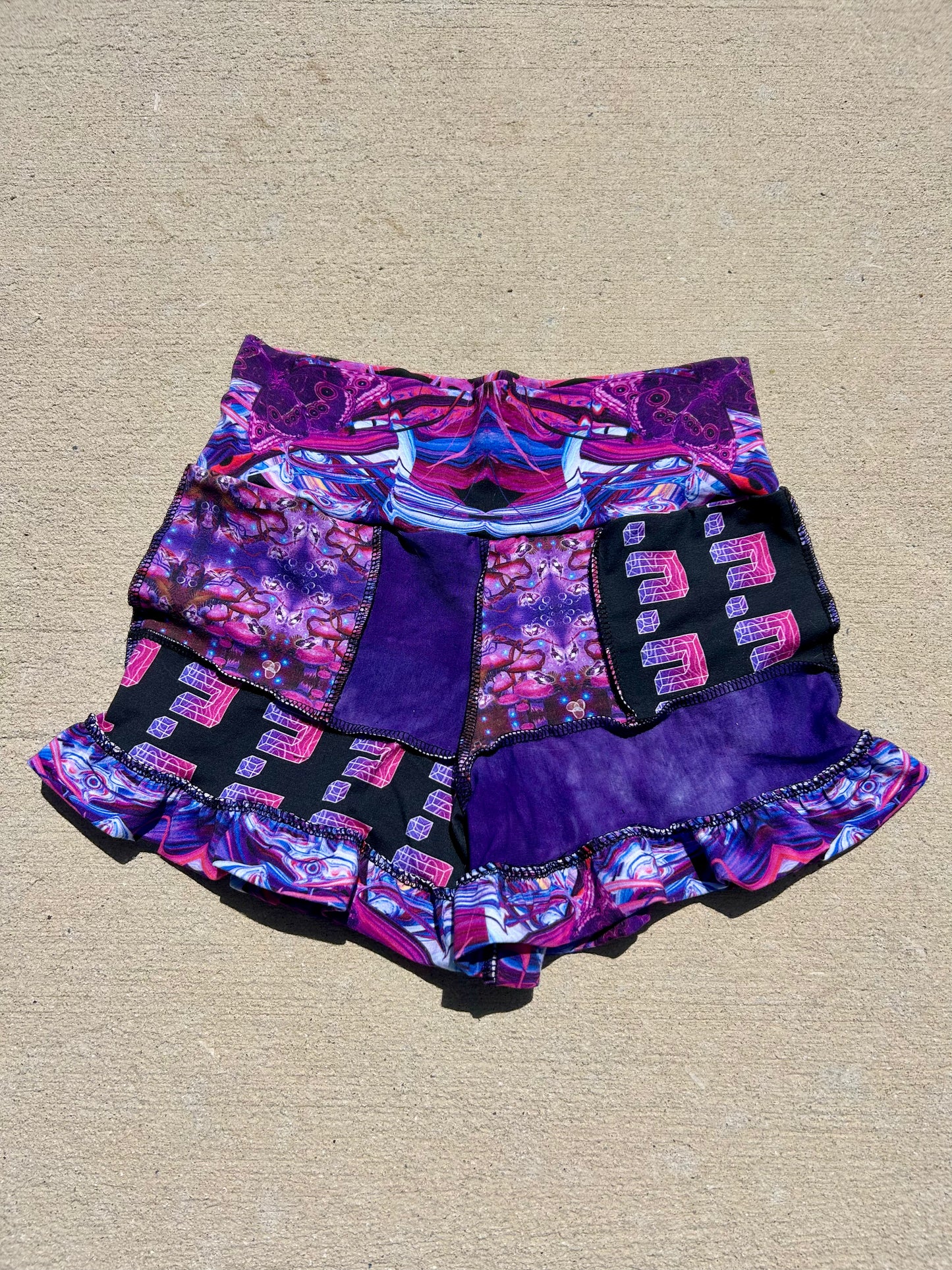 Patchwork Ruffle Shorts (S)