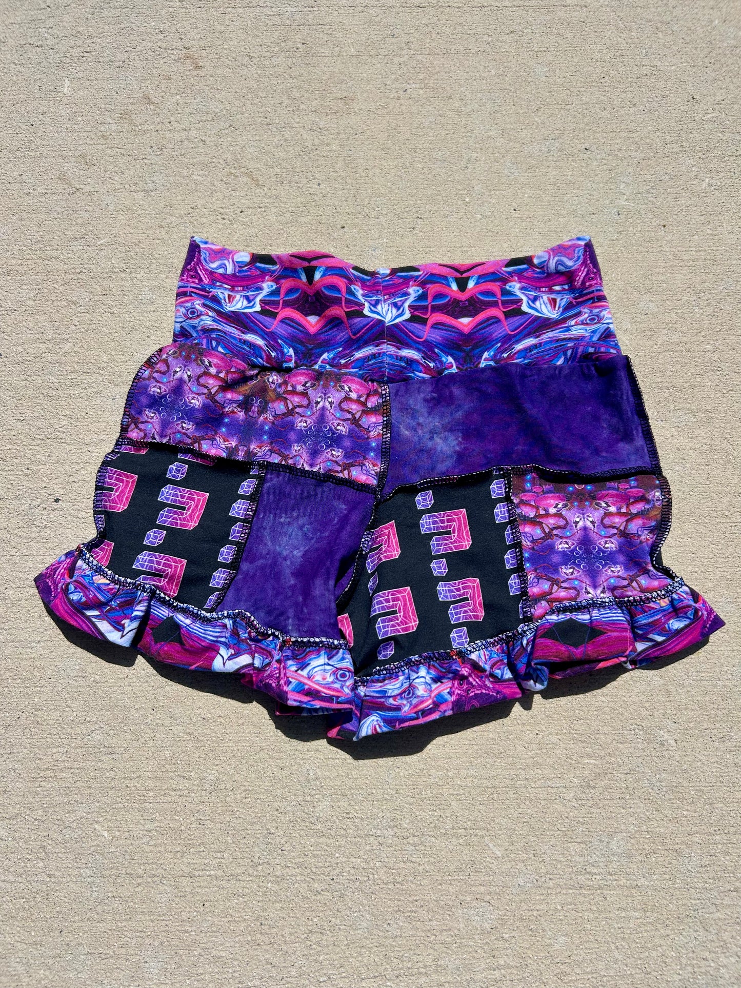 Patchwork Ruffle Shorts (S)