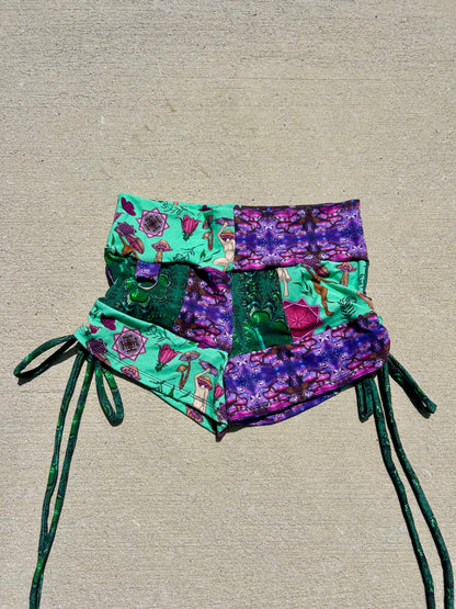 Patchwork Cinched Shorts  (M)