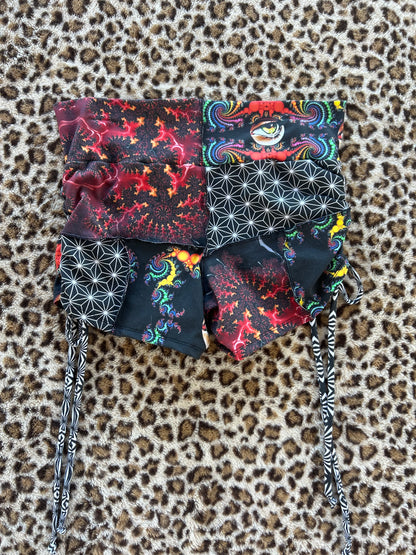 Cinched Patchwork Shorts