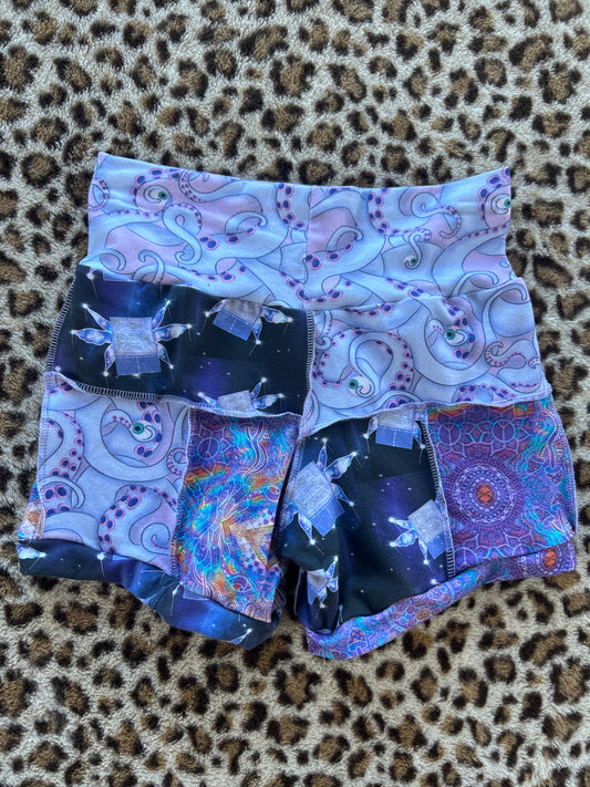 Patchwork Yoga Shorts (S)