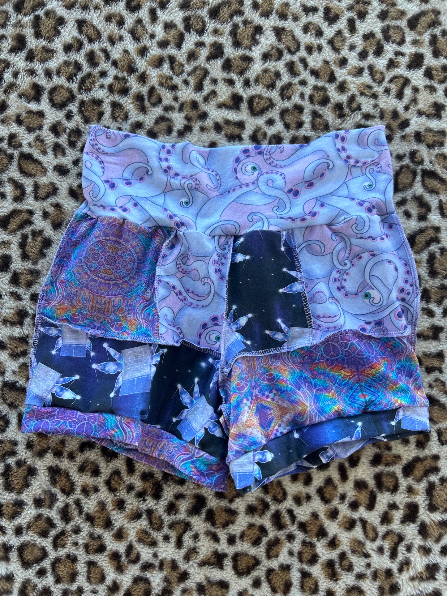Patchwork Yoga Shorts (S)