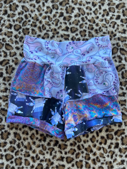 Patchwork Yoga Shorts (S)